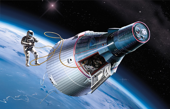espace Dragon Capsule Gemini et Astronaute
