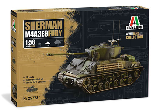 militaire Italeri Sherman M4A3E8 Fury