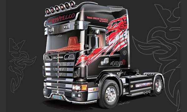 T2M maquette camion Italeri Scania 164L Top Class