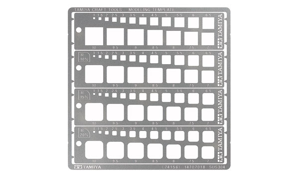 outillage Tamiya Gabarits de Gravure Carr&eacute;s